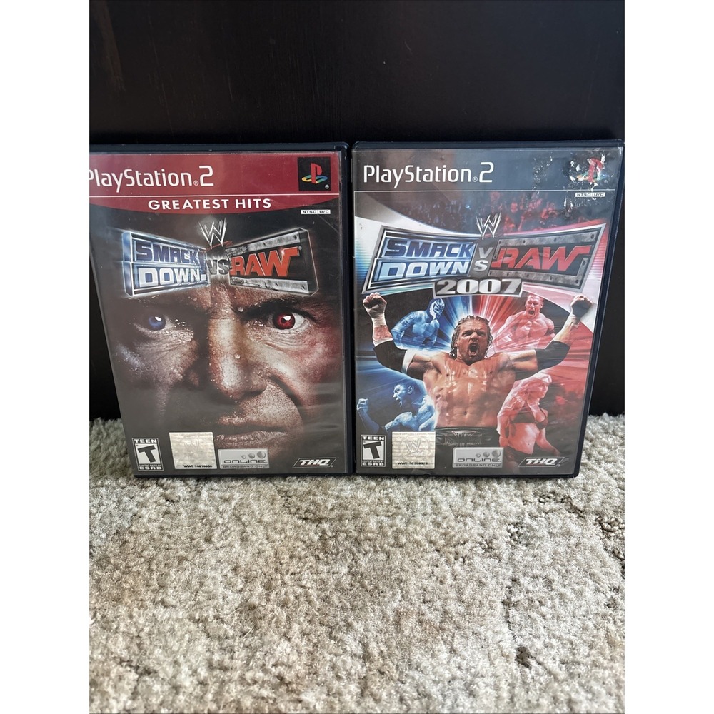 WWE SmackDown vs Raw PS2 Lot of 2 Games 2007 & Greatest Hits